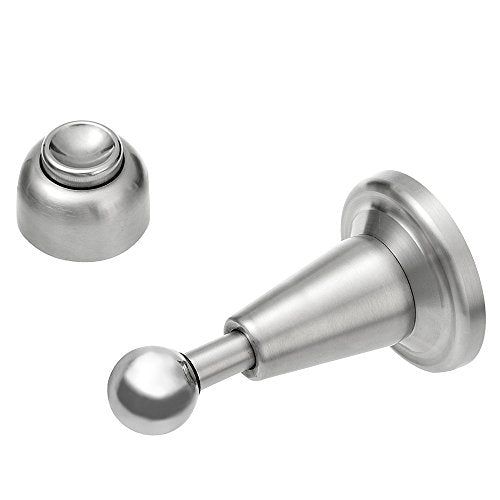 DS-002 Stainless Steel Soft-Catch Magnetic Door Stop in Brushed Satin Nickel, Wall Mount (BSN 4 Pack)