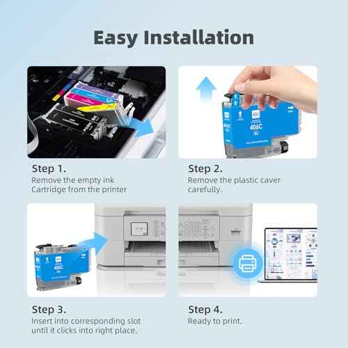 LC406XL Ink Cartridges High Yield Compatible for Brother LC406XL LC406 use with MFC-J4335DW MFC-J4535DW MFC-J5855DW MFC-J6555DW MFC-J6955DW Printer (Black, Cyan, Magenta, Yellow, 4 Pack)