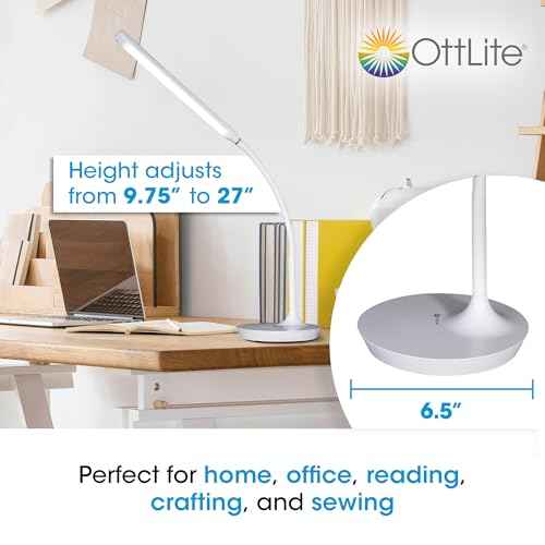Ottlite Extended Reach LED Desk Lamp, White