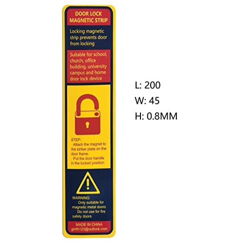 60 Pack Lockdown Magnetic Strips for School Office Public Business District Lockdowns Rapid Lockdown Magnet Strongest Lockdown Magnet 0.8mmThick (Yellow, Printed Version)