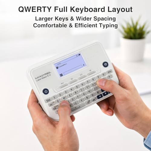 SUPVAN E12 Bluetooth Label Maker with 4 Tapes - White, Fast Printing & App Control
