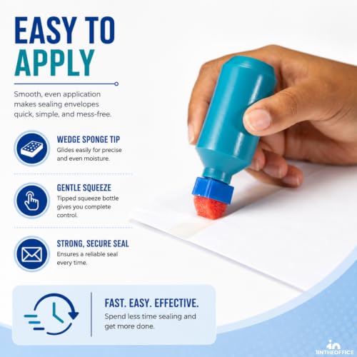 1InTheOffice Envelope Moistener 2-Pack - Easy-to-Fill Water Sponge for Envelopes