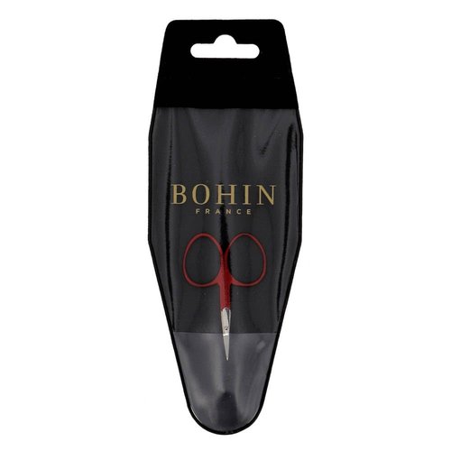 Bohin BH24315 Embroidery Scissors Mini Soft Touch 2 1/4", Metal, Silver/Red, 0.1 x 4 x 6 cm