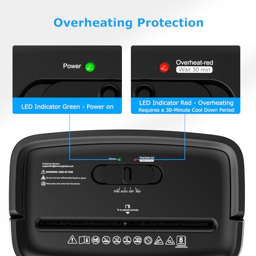 BONSEN Black 8-Sheet Cross Cut Credit Card Shredder for Home Office, 4-Gallon Bin