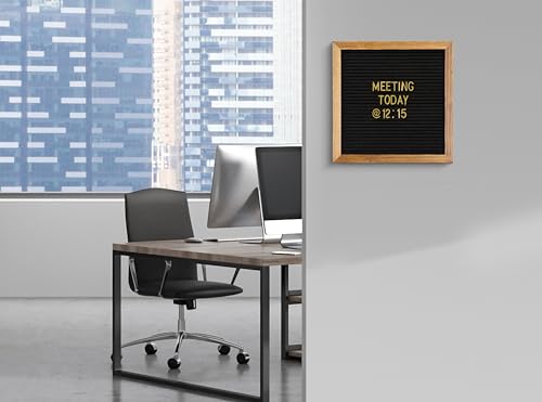 Rustic Brown/Black 10x10 Real Wood Felt Letter Board with Changeable Messages
