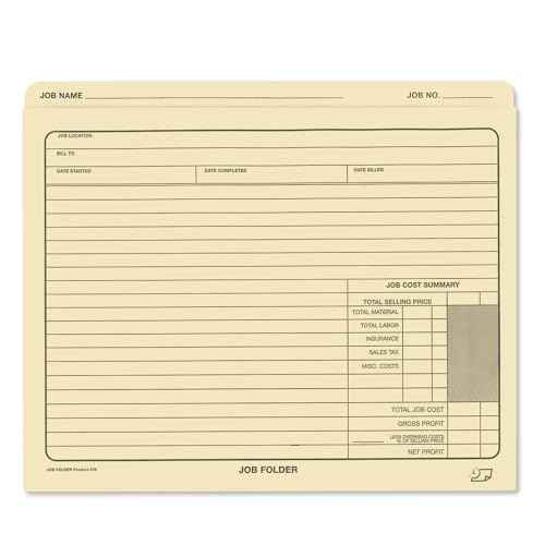 NextDayLabels - Job Folders Manila File Jacket 10¡± x 12¡± ? Heavy Duty - Preprinted to Track Job Progress, Calculating Cost, and Customer Correspondences - 50 Folders