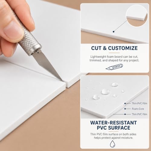 ilifemate 24x36 Inch White Foam Board 12-Pack - Lightweight Craft & Presentation Sheets