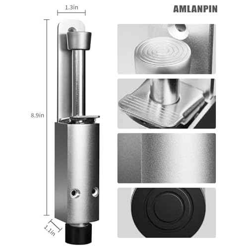 Door Stop - Heavy Duty Spring Loaded Step Down Push On Door Holder/Stopper - Foot Operated Door Holder for Outdoor and Commercial Use (2, Silver)