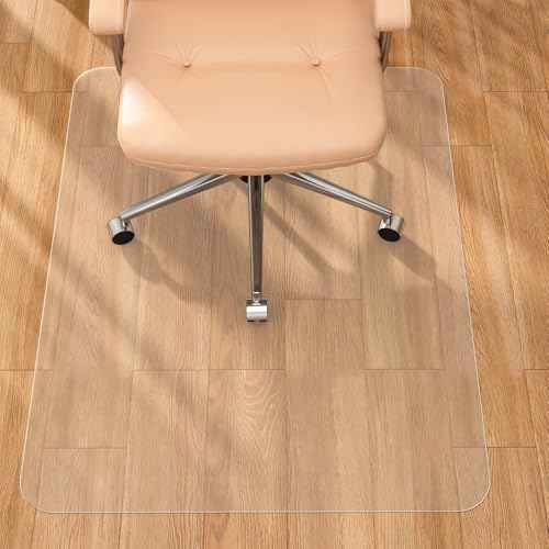 Tonaus Chair Mat for Hard Floor Office Chair Mat Desks Mats Large 48"¡¿36" (3'x4'),Transparent Clear PVC Floor Protector for Wooden Floors Home Office Study