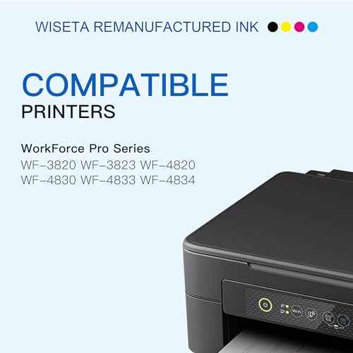 822XL High Capacity Remanufactured Replacement for Epson 822 Ink Cartridges Combo Pack 822XL for Workforce Pro WF-3820 WF-4830 WF-4820 WF-4833 WF-3823 WF-4834 (5 Pack, Black Cyan Magenta Yellow)