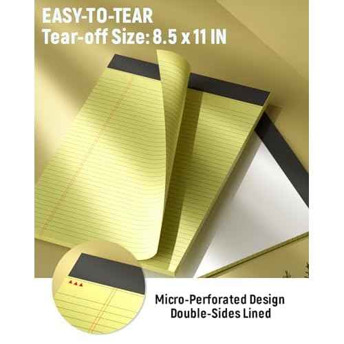 24 Pack Legal Pads 8.5 x 11 College Ruled Writing Pads, 720 Sheets Legal Note Pads 8.5 x 11 Narrow Ruled Lined Paper Pads, Perforated Notepads Notebook Yellow Paper Tablets 30 Sheets Per Notepad