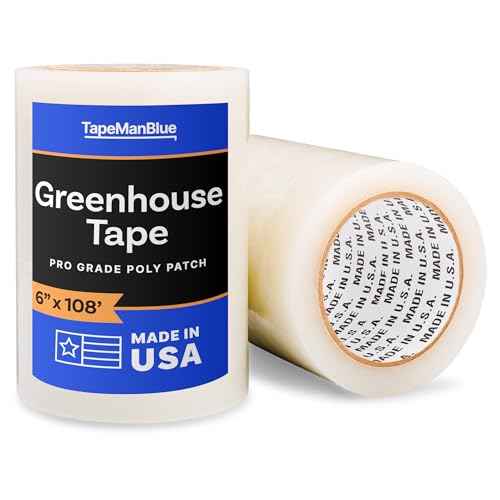 6" x 108' Roll of Greenhouse Repair Tape, Made in USA, Heavy Duty, Clear Poly Patch Tape for Repairing Greenhouses and Plastic Sheeting, UV Resistant Polyethylene Film for Seaming & Splicing