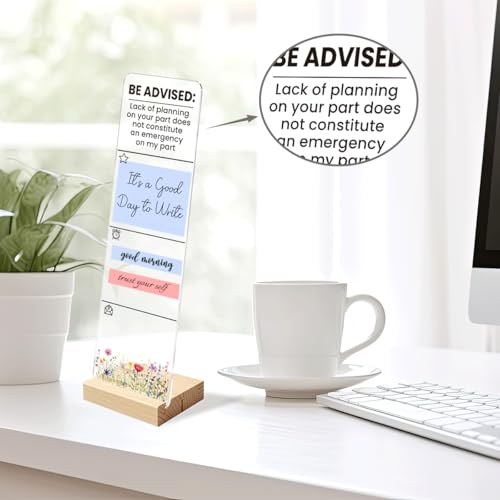 ENGVZ Advised Funny Office Sticky Notes Monitor Memo Board with Removable Wooden Base