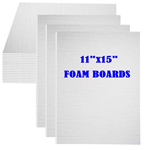 Evadow 20-Pack White Foam Core Boards 11x15in 3/16in Thick for Art & Signage
