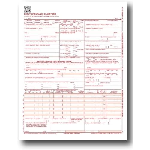 CMS 1500 Claim Forms - 500 Sheets | New Version HCFA 1500 02/2012 Revision | Laser & Inkjet Compatible Health Insurance Claim Forms for Accurate Medical Billing