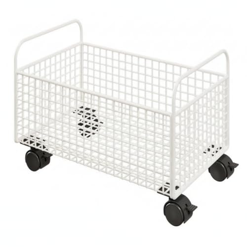 Mobile Book Cart with Handle - Black, Medium Capacity