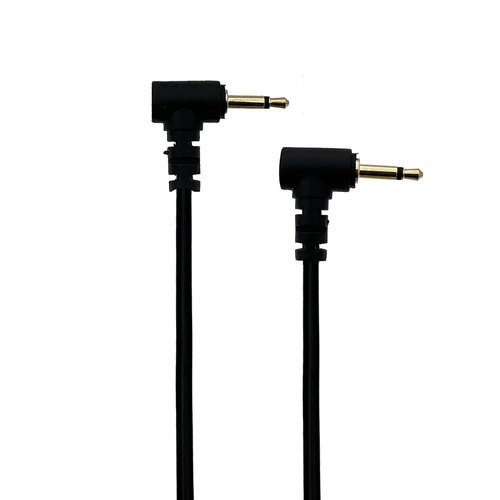jasavdio 2.5mm Mono Audio Cable with Right Angle Connectors, Male to Male,2.5mm Monaural TS Double Angle 12V Trigger Audio Connector Cable Cord 6FT 2Pack