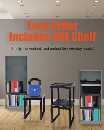 Piffny Locker Organizer Shelf 2 Pack Black Adjustable Storage for School Gym & Office Lockers