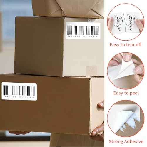 2x1inch Direct Thermal Label Paper for Barcodes, Shipping, 1000 Labels Per Roll White, Compatible with Rollo Label Printer & Zebra Desktop Printers