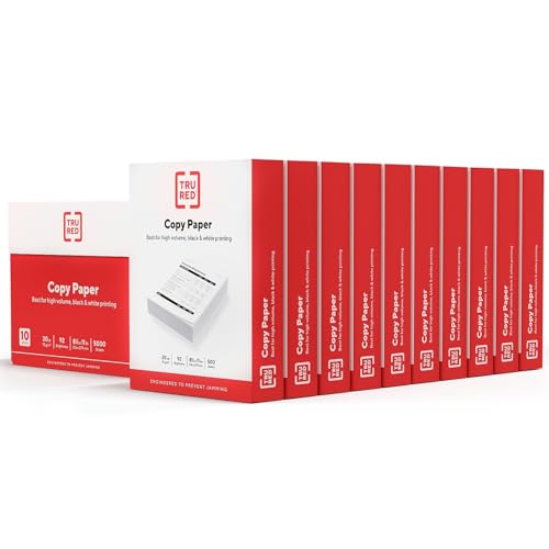 Staples TRU RED 8.5x11 Copy & Printer Paper, 20lb, Bright White, 5,000 Sheets