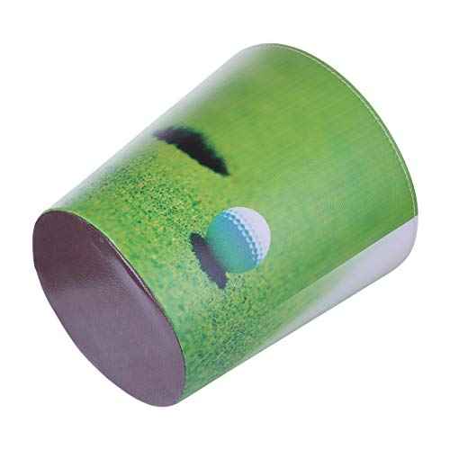 10L/2.64 Gallon Trash Can, Decorative Waste Basket, PU Leather Waste Paper Basket, Waterproof Garbage Can for Bathroom, Bedroom, Office, Kitchen and Living Room - Golf