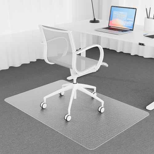 Office Chair Mat for Carpet Floor, 0.1" Thick 55" x 36" Heavy Duty Computer Chair Mats for Low Pile Carpet, Transparent Carpet Protector Floor Mats for Home (Rectangular)