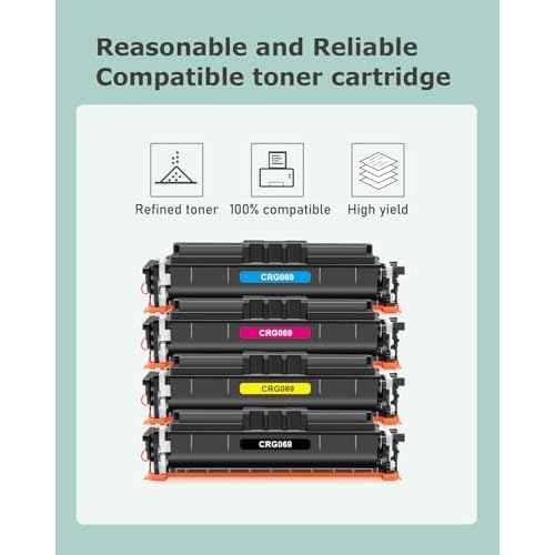 KALOKING 069 High Capacity Toner Cartridge Remanufactured Replacement for Canon 069 069H 4 Pack for imageCLASS MF753Cdw MF751Cdw LBP674Cdw Printer