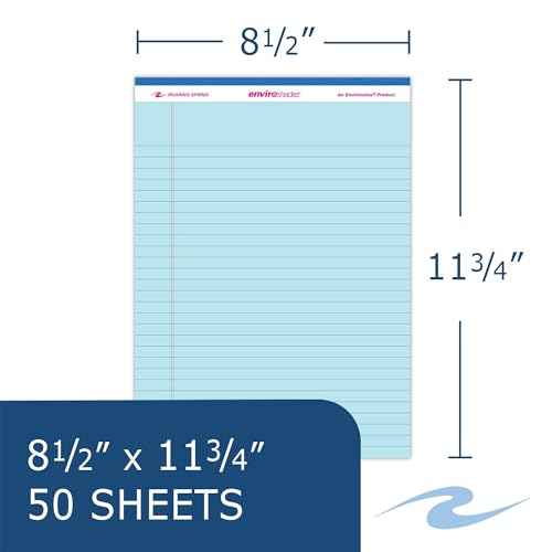 ROARING SPRING Enviroshades Recycled Colored Legal Pads, Blue, 12 Pack, 8.5" x 11", Legal Ruled, 50 Sheets Per Pad, 15 lb Perforated Paper, Made in USA