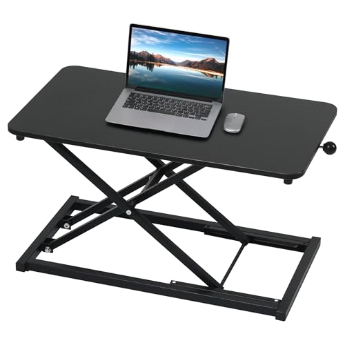 Height Adjustable Standing Desk Converter,Computer Keyboard Stand for Desktop,Keyboard Riser for Stand Up Desk Riser,Computer Workstations for Laptop and Single Monitor Office Use,Size 23.6 Inch