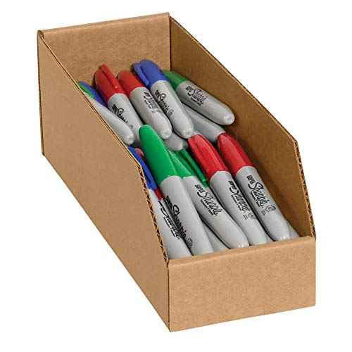 Ship Now Supply SNBINMT412K Open Top Bin Boxes, 4" x 12" x 4 1/2", 4" Width, 4.5" Height, 12" Length, Kraft (Pack of 50)