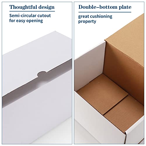 ZBEIVAN 7x5x4 White Shipping Boxes Set of 50 - Corrugated Mailer Packaging for Small Business