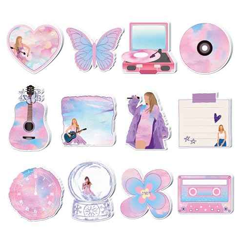 Singer Sticky Notes, 240 Pages Cute Singer Self Adhesive Memo Pad Singer Sticky Note Self Stick Notes Memo Pads for Home, School, Office -12 Designs
