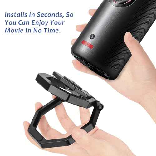 JISHAHS Projector Foldable Stand for Nebula Capsule Series - Extra-Large Base for More Stability and Won't Collapse - Ultra-Lightweight Folding Desktop Stand - Adjustable Angle (Stand Only), Black