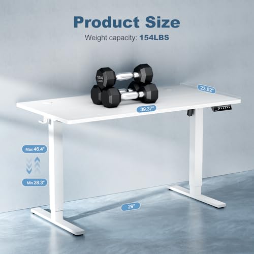 DUMOS 40-Inch Electric Standing Desk with Memory, Adjustable Home Office Desk