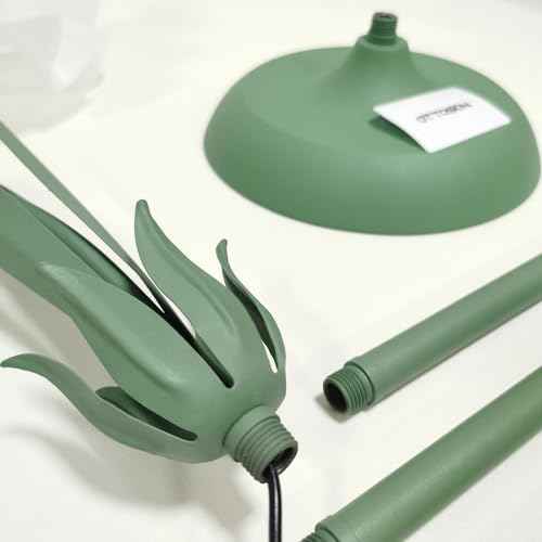 Modern Flower Shape Floor Lamp, Macaron Green 1-Light Iron Standing Light Cute Floral Lamp with Acrylic Shade Arc Tall Lamp for Living Room Corner Bedroom Kids Room