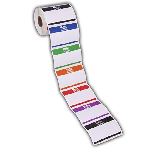 Hello My Name Is Stickers 350 Pack 3.5 x 2.25 in - Name Badge Labels, USA Made, Multicolor