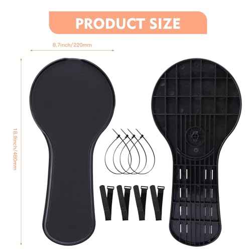 Ergonomic armrest Mouse pad for Chair, Chair arm Mousepad Mouse Tray, Attaches to Chair with Straps,Black
