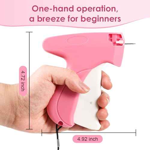 Stitch Gun for Clothes,Includes 6 Mini Needle,5000 Pcs Micro Fasteners(2500 White & 2500 Black) Stitch Gun,Quick Clothing Fixer,Stitchy Sewing Kit Tag Gun,Retail Tagging Gun for Clothing