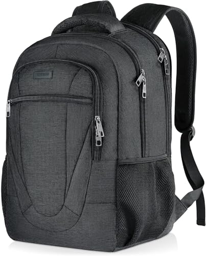 BIKROD 17.3 Inch Water-Resistant Laptop Backpack for Teens & Adults, Black