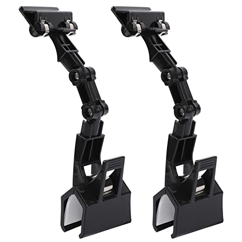 KALIONE Black Adjustable Document Holder for Computer Monitor Foldable Paper Clip - 2 Pack