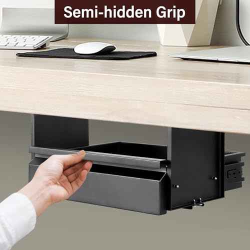 Under Desk Drawer 15.7" x 11.8" x 4.3", Under Desk Pull Out Drawer 4.3¡± & 7.5¡± Optional Bracket Height, Storage Organizer for Workbench with Drawers