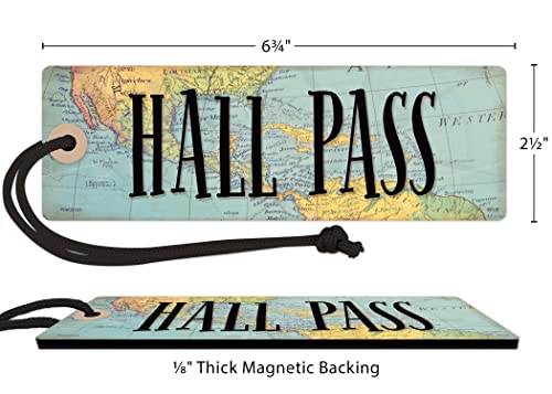 Teacher Created Resources Magnetic Hall Pass - Travel the Map Design, Pack of 1
