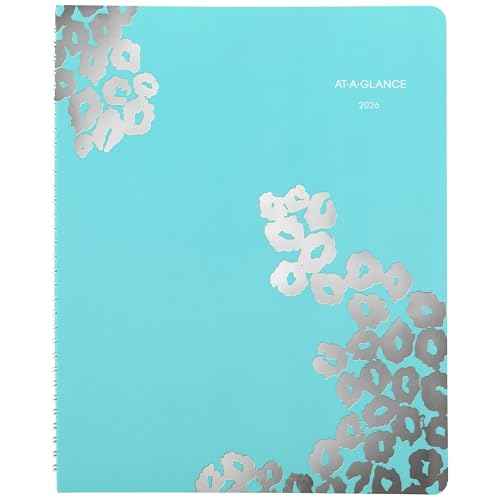 AT-A-GLANCE 2026 Appointment Book Planner, Weekly & Monthly, 8.5" x 11", Hourly, Large, Wild Washes, Teal (523-905-26)