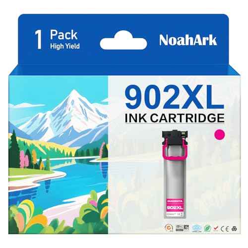 NoahArk 1 Pack T902XL Remanufacture Ink Cartridges Replacement for Epson 902 XL 902XL for Workforce WF-C5210 WF-C5290 WF-C5710 WF-C5790 Printer (1 Magenta)