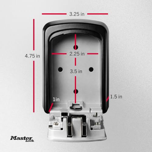 Master Lock 5-Key Combination Safe with Standard Dial - Black/Silver, 4.75 x 3.25 x 1.5 inches