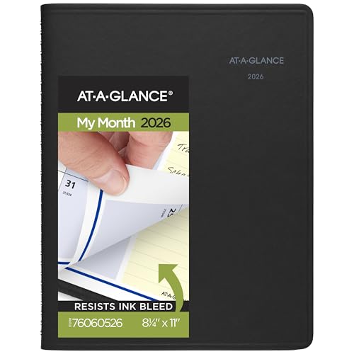AT-A-GLANCE 2026 Appointment Book Planner, Monthly, 8-1/4" x 11", Large, QuickNotes, Black (76060526)