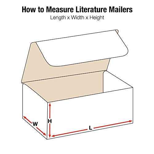 Aviditi White Literature Mailing Boxes, 7 1/8 x 4 1/2 x 3 Inches, Pack of 50, Crush-Proof, For Shipping, Mailing and Storing