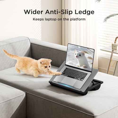 HUANUO Adjustable Lap Desk - with 8 Adjustable Angles & Dual Cushions Laptop Stand for Car Laptop Desk, Work Table, Lap Writing Board & Drawing Desk on Sofa or Bed, HNLD2G