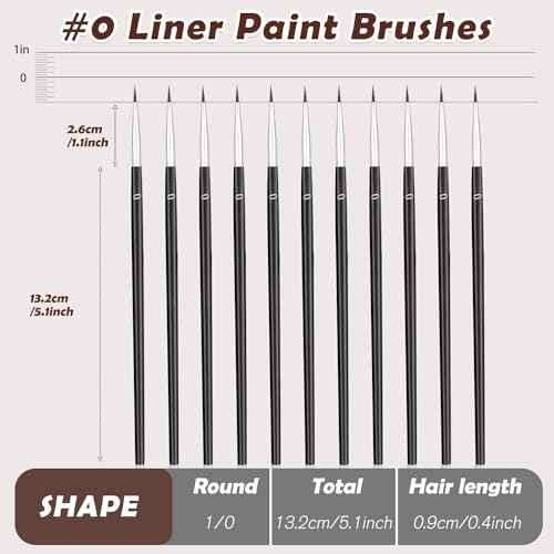 Anezus 30 Pcs Tiny Detail Paint Brushes #0 Fine Paint Brushes Set Liner Brush for Miniature 40k Model Crafts Watercolor Acrylics Oil