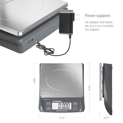 Postal Scale Transport Scale 30kg/1g, 66lb with Battery and Stainless Steel Scale Plate, can be Used in Home Kitchen, Postal, Transport, Parcel, Supermarket with Fruit Scale